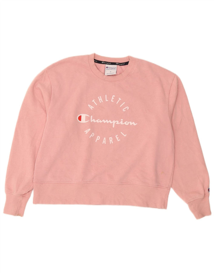 Pulover cu grafic pentru femei Champion UK 14 Bumbac roz mediu