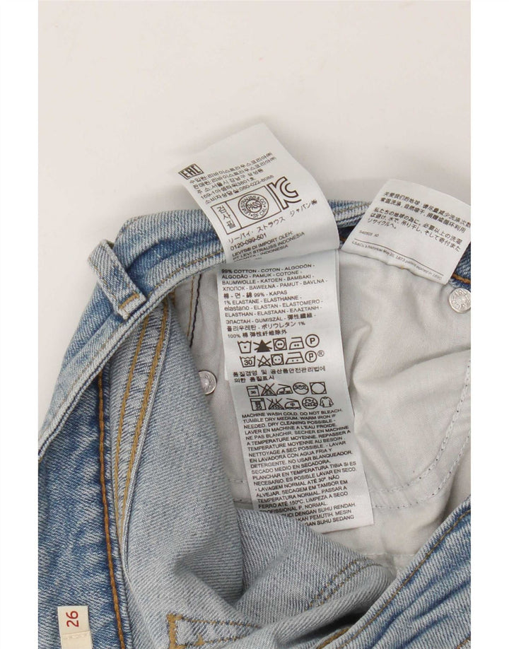 Blugi drepti pentru femei Levi's 714 W26 L30 Bumbac albastru