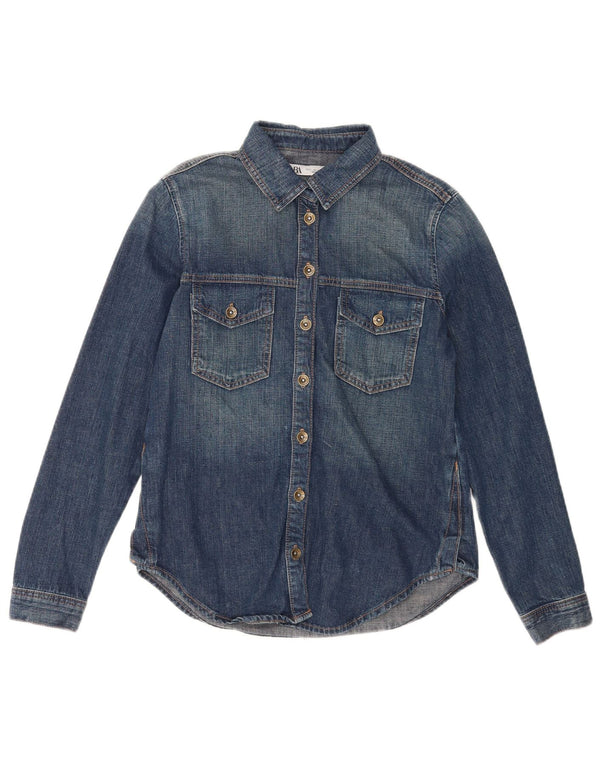 Cămașă de blugi Zara pentru femei UK 10 Small Blue Bumbac