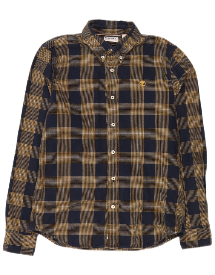 Cămașă pentru bărbați TIMBERLAND Slim Fit Flannel Bumbac cu carouri, albastru bleumarin