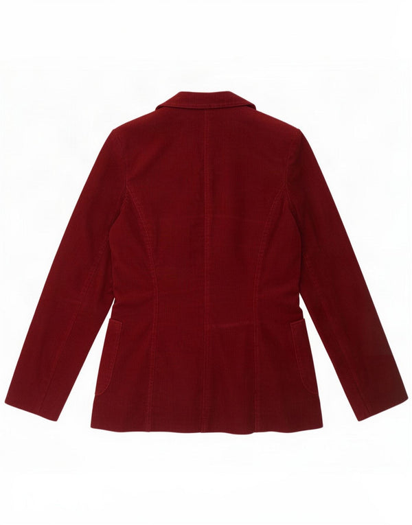 Vintage Womens 3 Buttons velur Blazer Jacket IT 42 Medium Burgundy
