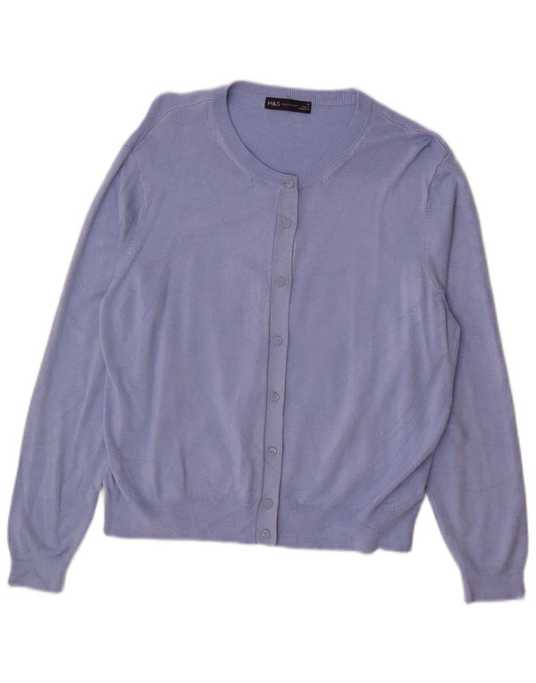 MARKS & SPENCER Pulover cardigan pentru femei UK 18 XL Blue Viscose