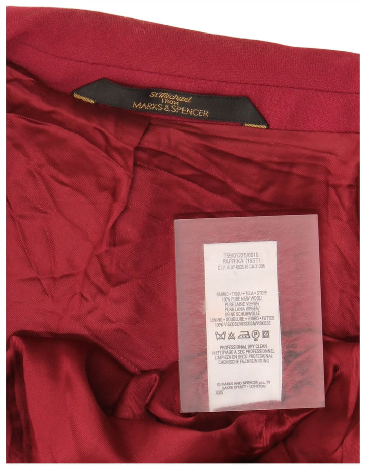 Jachetă pentru femei Marks & Spencer, cu ajustare standard, mare, burgundă, UK 16