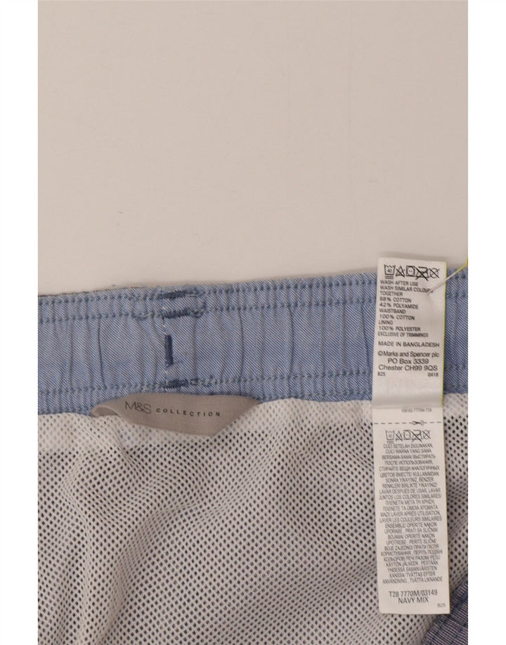 Pantaloni scurți de înot pentru bărbați Marks & Spencer, mari, albastru, bumbac