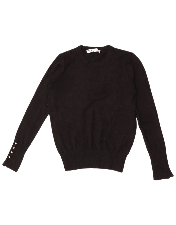 Pulover pentru damă Zara, cu gât turnut, UK 10 Mic Negru