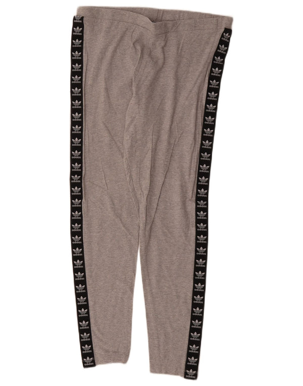 Leggings grafic Adidas pentru femei UK 16, mare, gri, bumbac color bloc