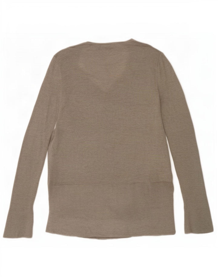 Pulover de damă Zara cu paragate cu decolteu în V UK 10 mic gri