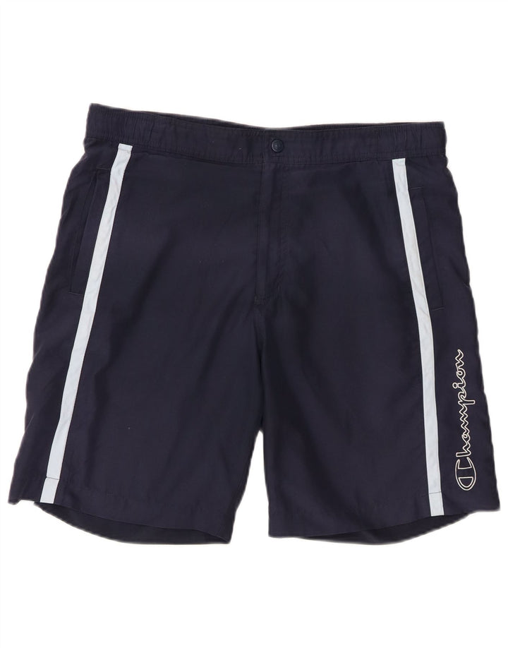 Pantaloni scurți sport grafic pentru bărbați Champion, medii, albastru, poliester color bloc