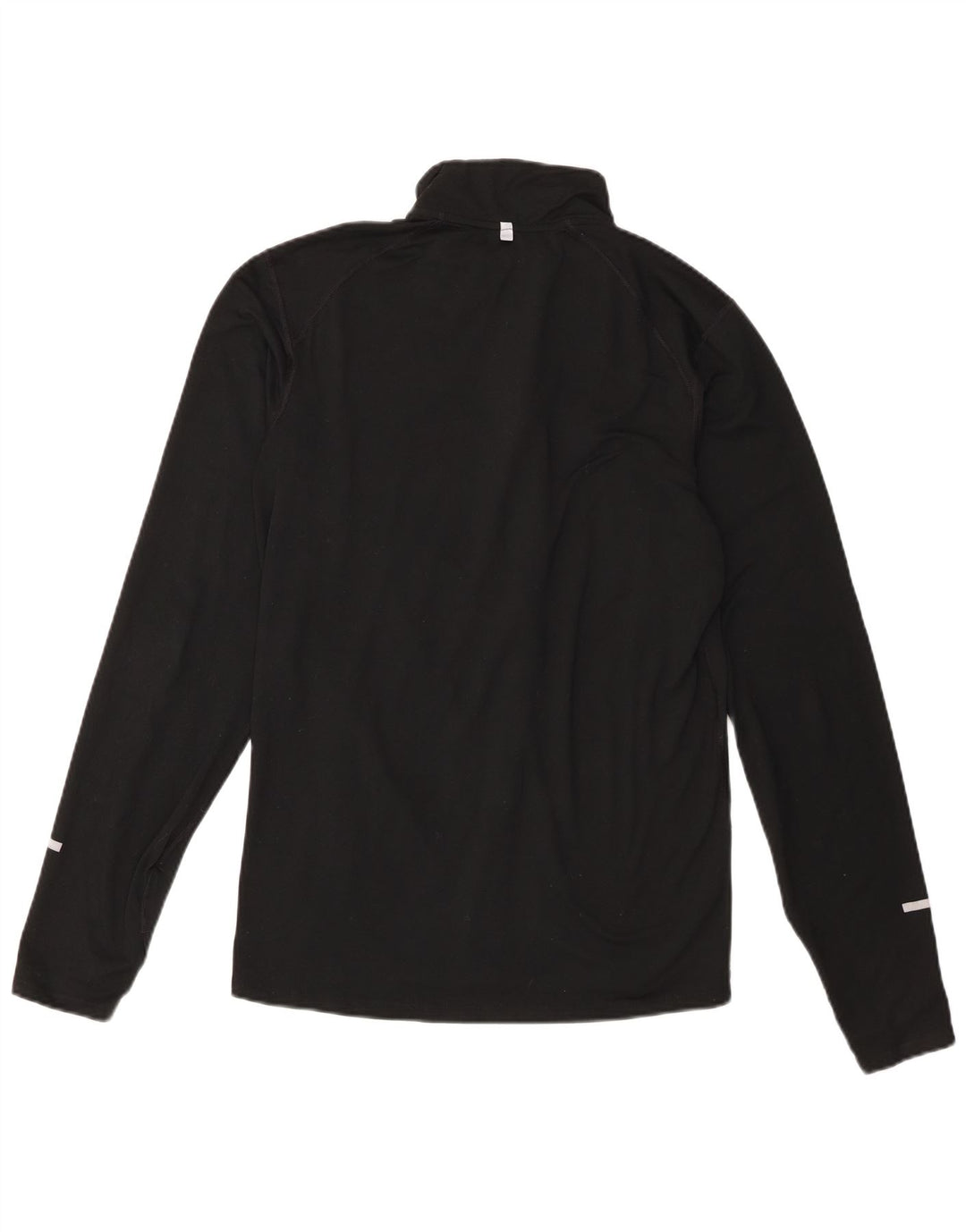 Top de trening pentru bărbați Dri Fit, cu fermoar și gât, din poliester negru
