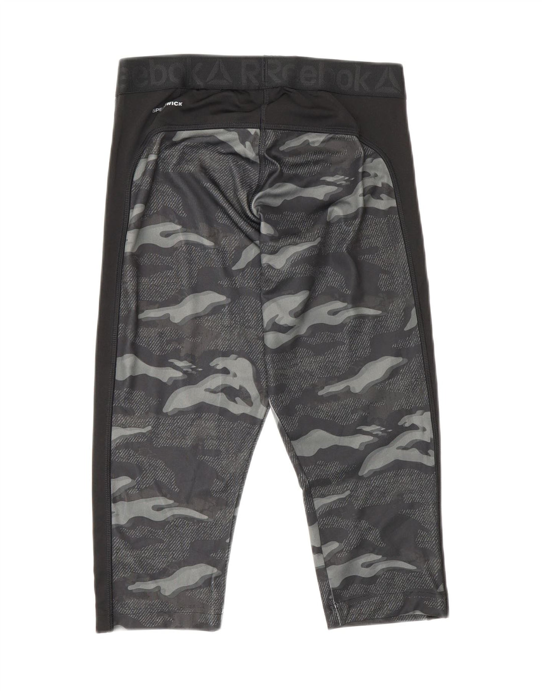 Leggings Reebok Graphic Capri pentru femei UK 18 XL, poliester camuflaj gri