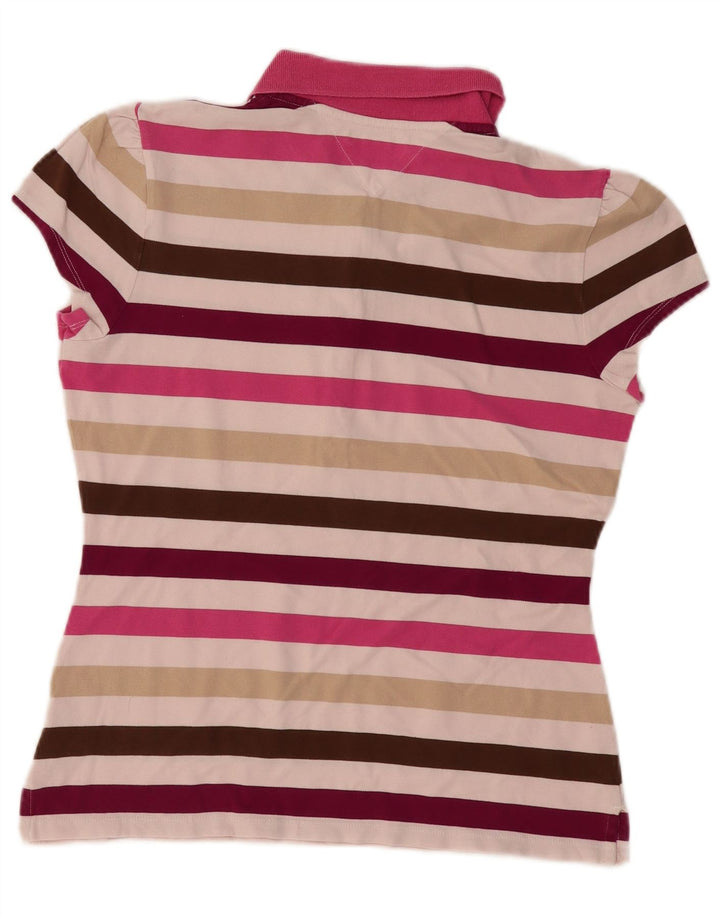 Tricou polo Tommy Hilfiger pentru femei UK 14 mare, bumbac cu dungi multicolore