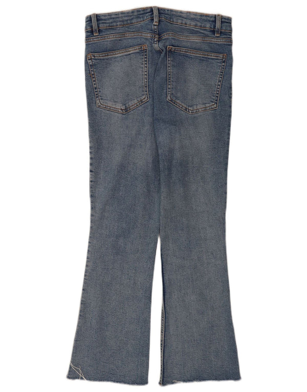 Blugi Flare Cropped pentru Damă Zara EU 40 Medium L30 L25 Albastru
