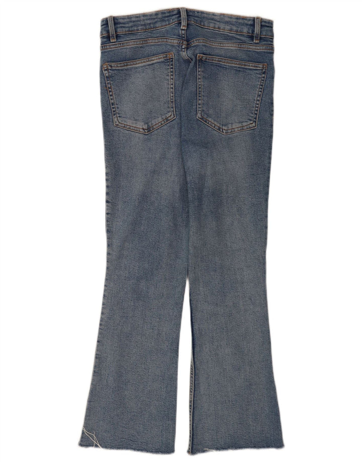 Blugi Flare Cropped pentru Damă Zara EU 40 Medium L30 L25 Albastru