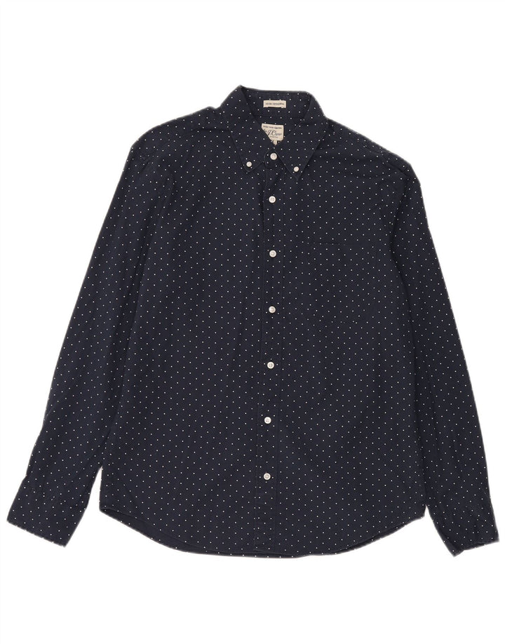Cămașă pentru bărbați J. Crew Slim Fit Bumbac cu buline, albastru bleumarin mediu