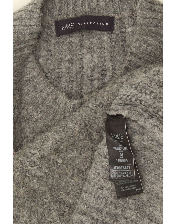 Marks & Spencer Pulover supradimensionat pentru femei cu gâtul turnat UK 14 Medium Gri