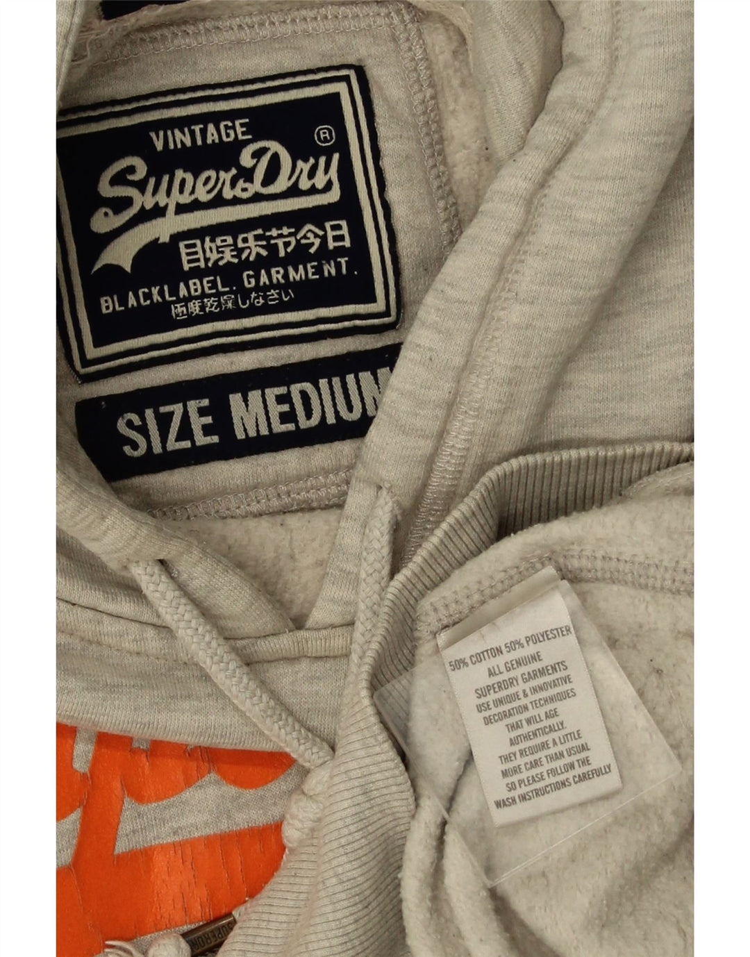 Pulover cu glugă grafic Superdry pentru bărbați, bumbac, gri mediu
