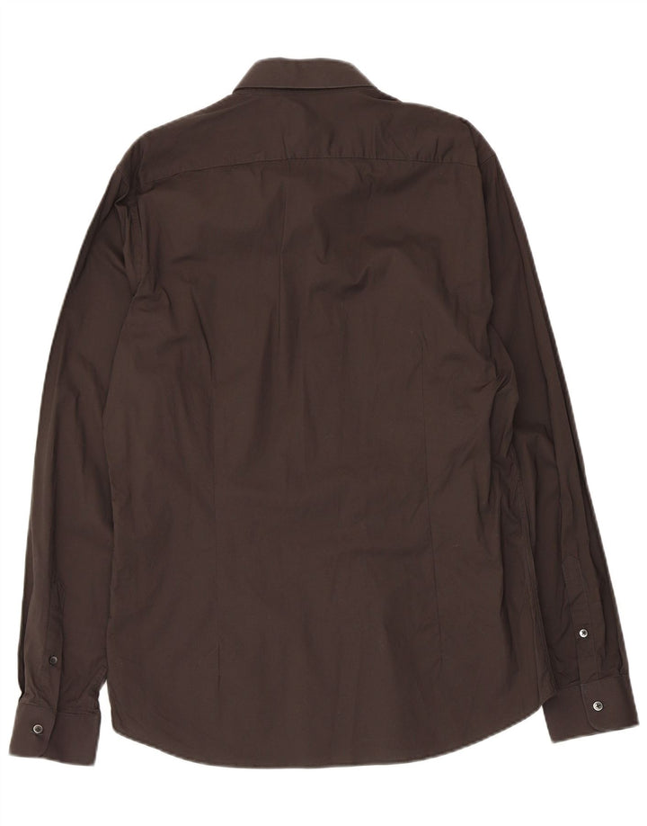 Cămașă Slim Fit Reiss pentru bărbați, bumbac negru mare