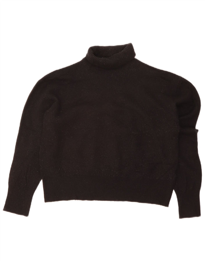 Zara Pulover pentru Femei cu Guler Rol Cropped UK 14 Medium Negru