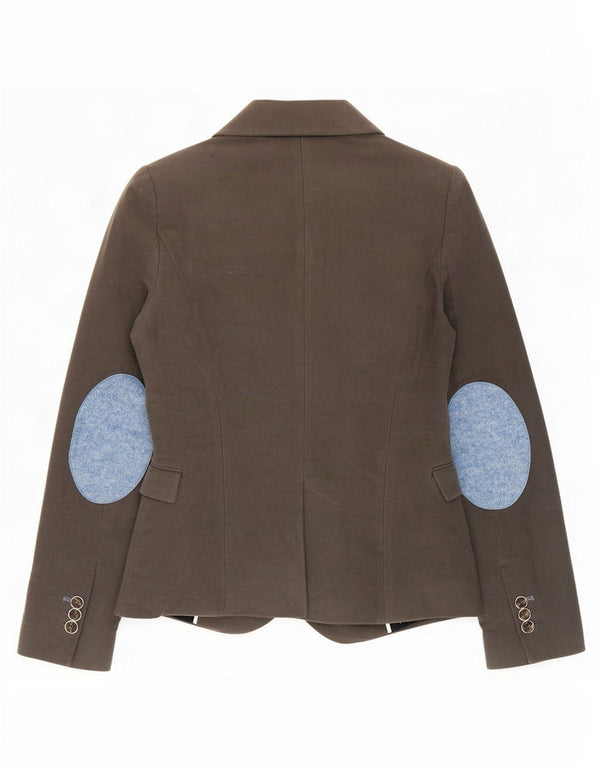 Blazer pentru femei Zara, cu 1 nasture, UK 10, bumbac gri mic