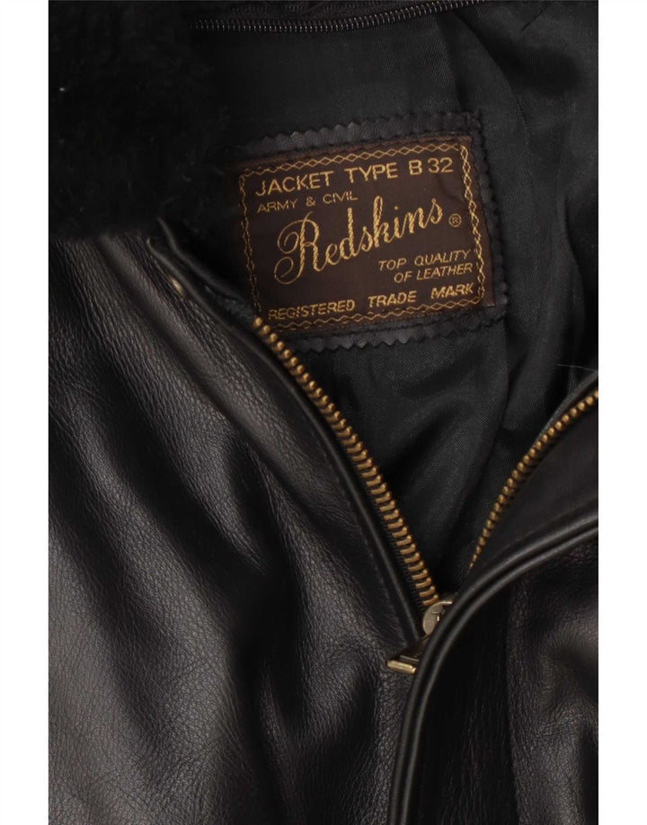Jachetă militară din piele pentru bărbați Redskins UK 36 Small Black