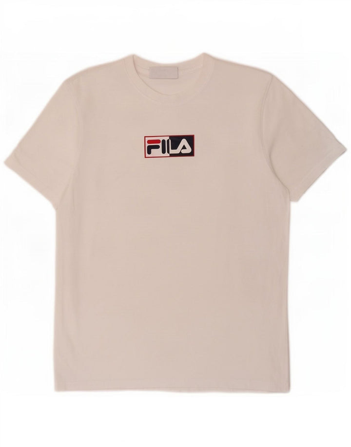 Tricou cu grafic Fila pentru bărbați Top Medium Alb Bumbac