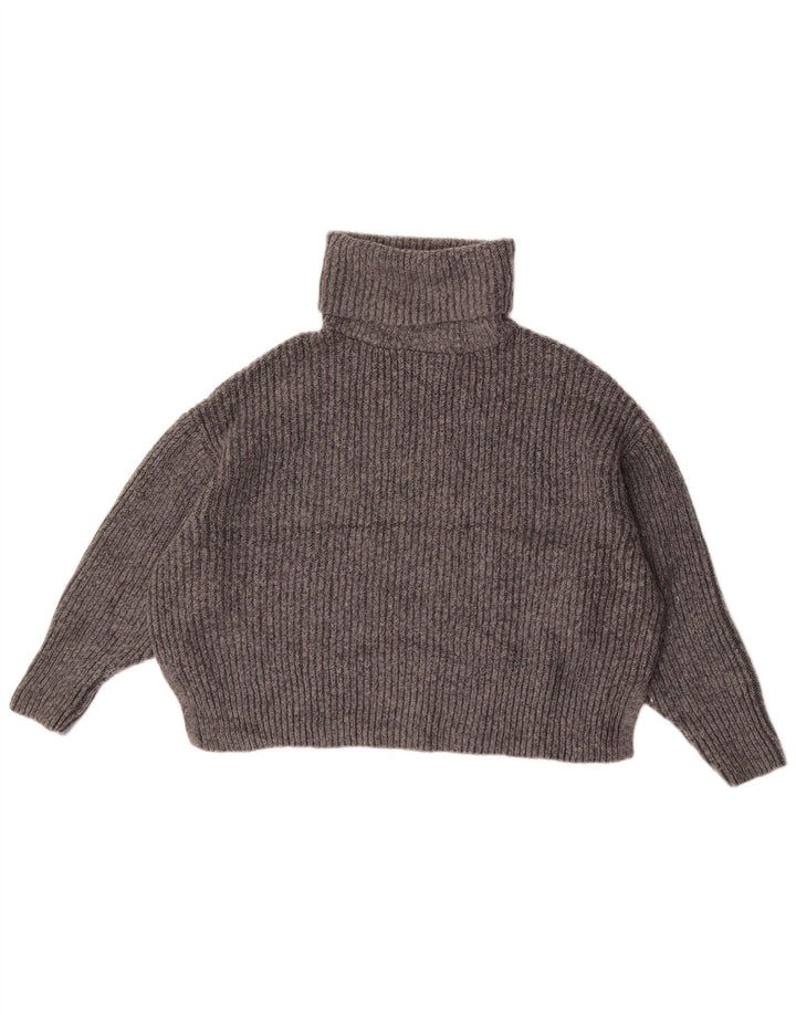Pulover oversized cu gât rulat Zara pentru femei UK 14 Gri mediu