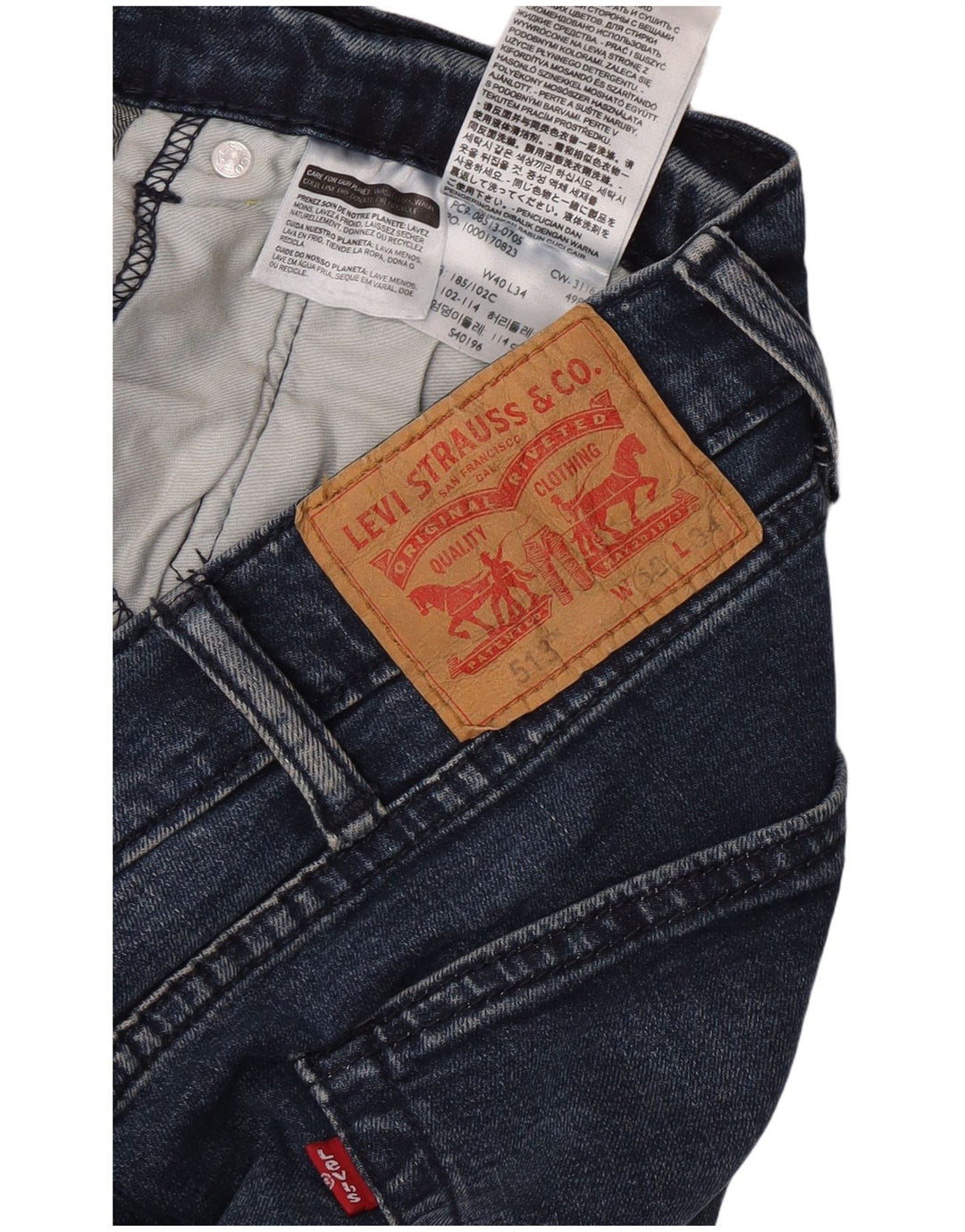 Blugi Levi's 513 Slim Straight pentru bărbați W40 L27 Bumbac albastru