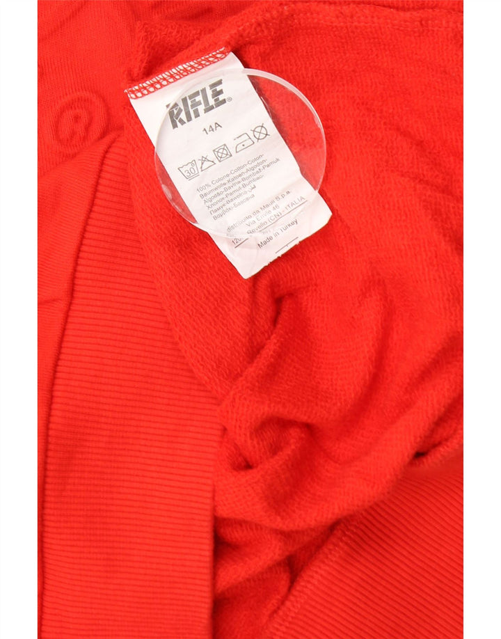 RIFLE Boys Graphic Sweatshirt Jumper 13-14 Years Red Cotton