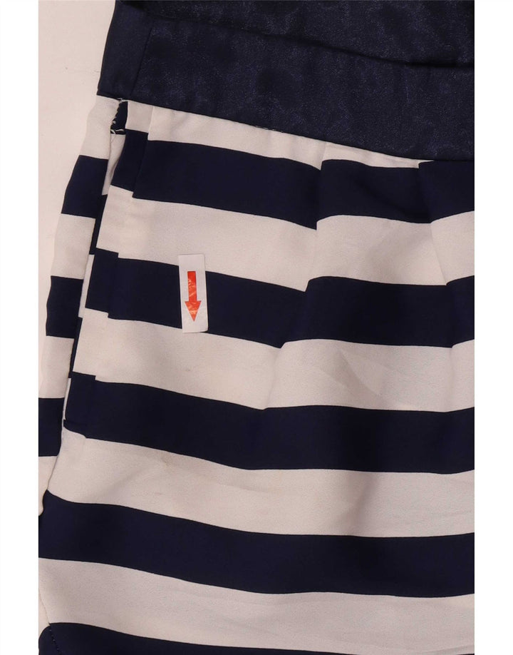 Pantaloni scurti chino pentru femei Zara mici W26 bleumarin cu dungi Poliester