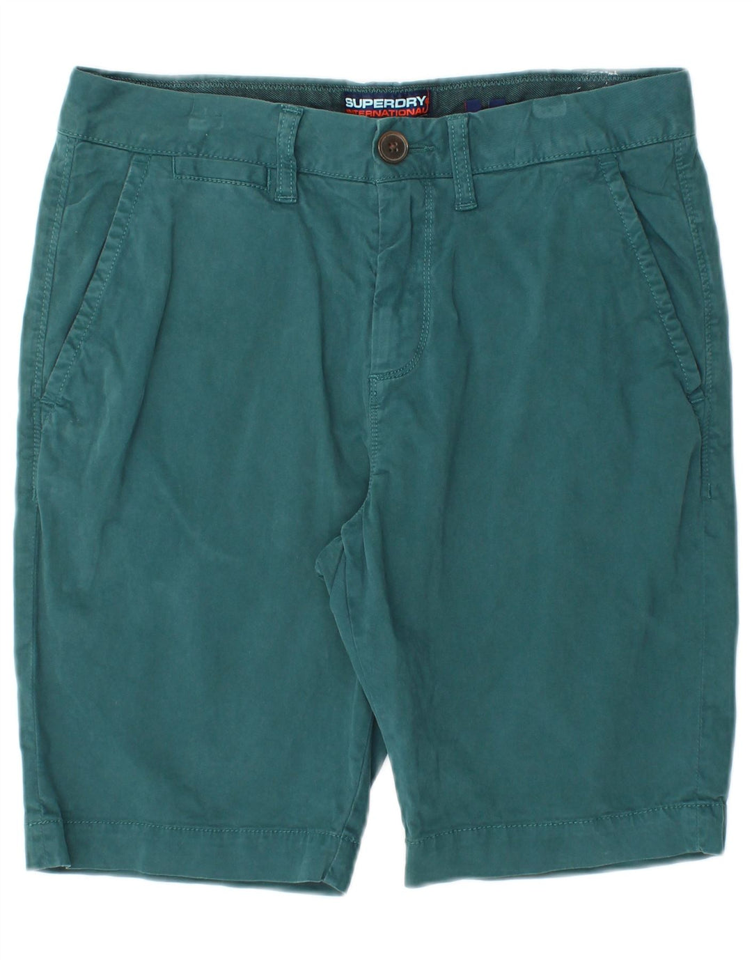 Pantaloni scurți chino Superdry pentru bărbați W30, bumbac albastru mediu