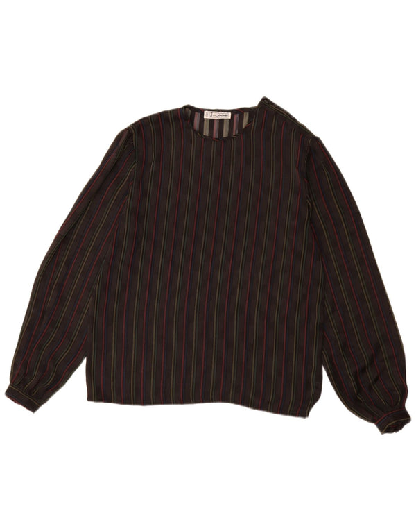 Bluză vintage cu mâneci lungi pentru femei UK 14 Medium Black Dunge