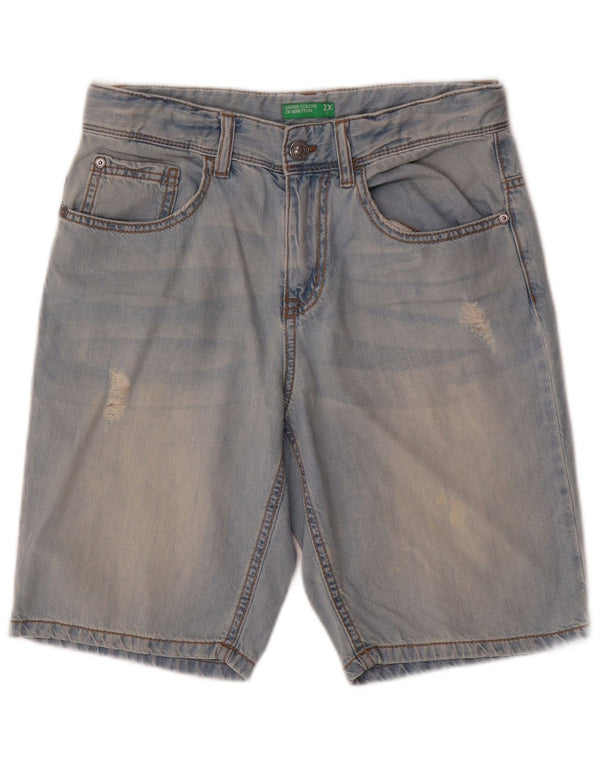 Pantaloni scurți Benetton Denim 11-12 Ani 2XL W28 Bumbac Albastru