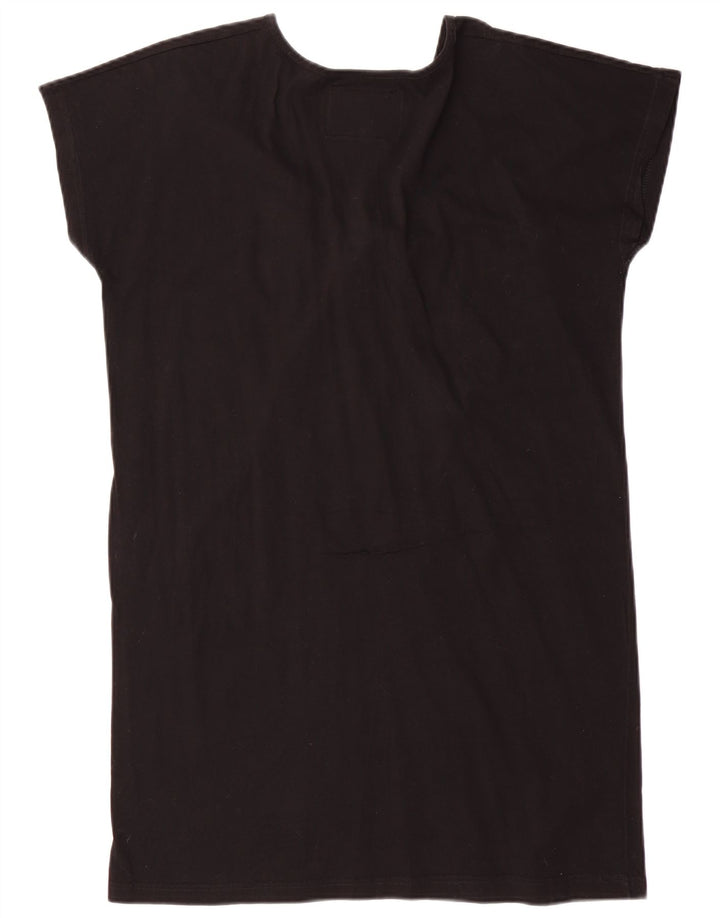 Rochie tunică vintage pentru femei UK 14 bumbac mediu negru