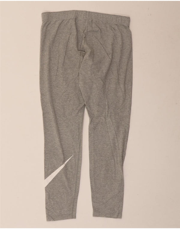 Leggings grafic Nike pentru femei UK 14, mare, gri bumbac cu pete
