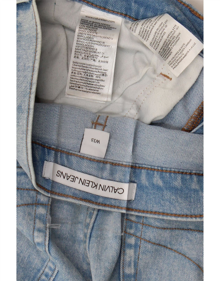 Pantaloni scurți din denim pentru bărbați Calvin Klein W33, bumbac albastru mediu