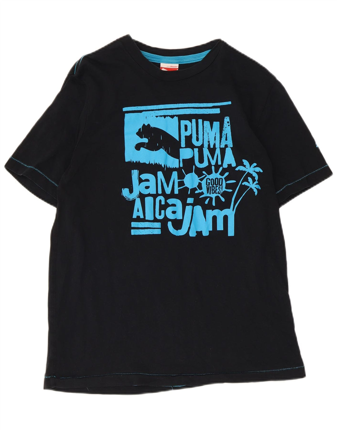 Tricou grafic Puma pentru bărbați Top mic, negru, bumbac
