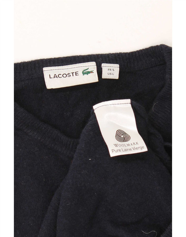Pulover Lacoste pentru bărbați cu decolteu triplu, mărimea 5, mare, bleumarin