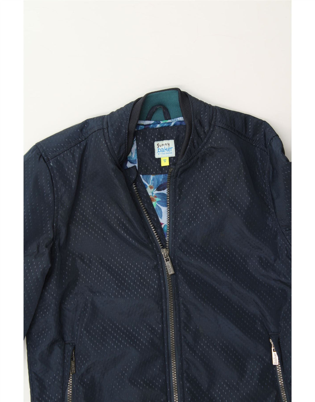 TED BAKER Girls Bomber Jacket 9-10 Years Navy Blue Spotted Polyester Vintage Ted Baker and Second-Hand Ted Baker from Messina Hembry 
