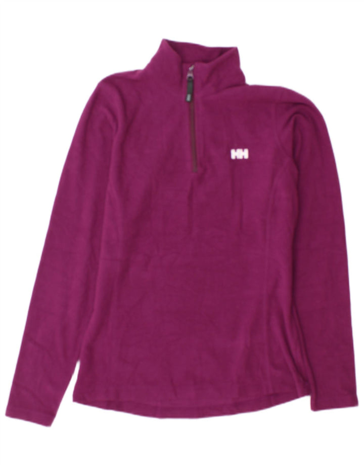 Pulover pentru femei Helly Hansen, cu fermoar și gât, din lână UK 14 Poliester violet mediu