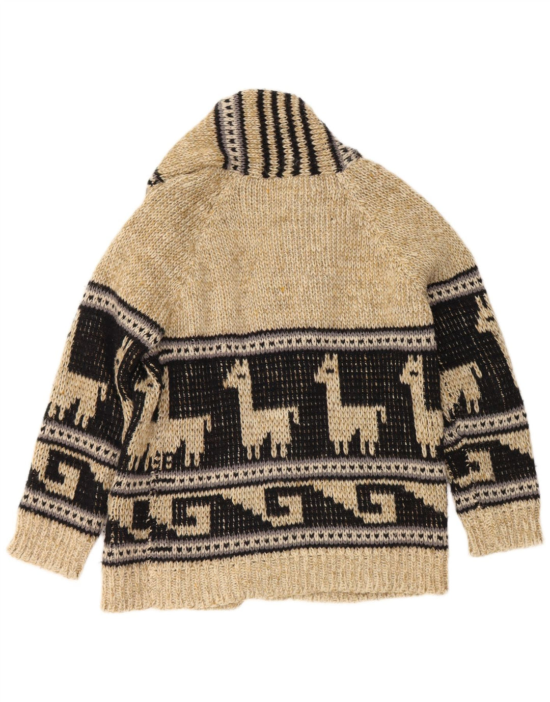Pulover cardigan deschis pentru bărbați vintage, bej mediu, bloc de culoare