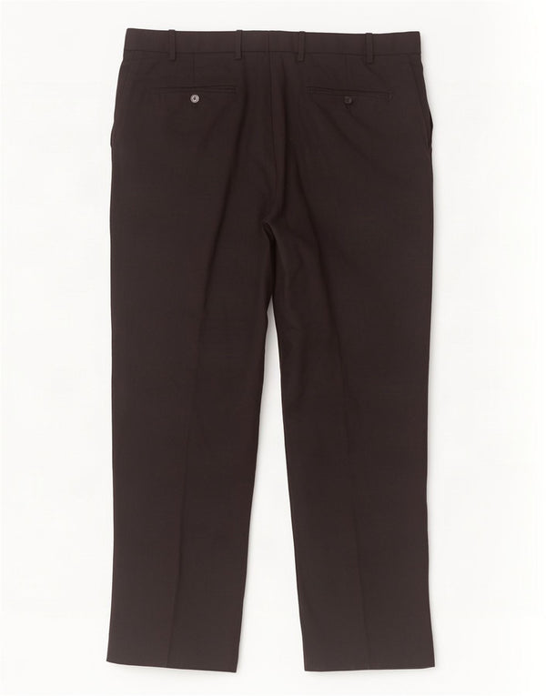 Marks & Spencer Pantaloni de costum drepți croiți pentru bărbați L38 L31 Lână neagră