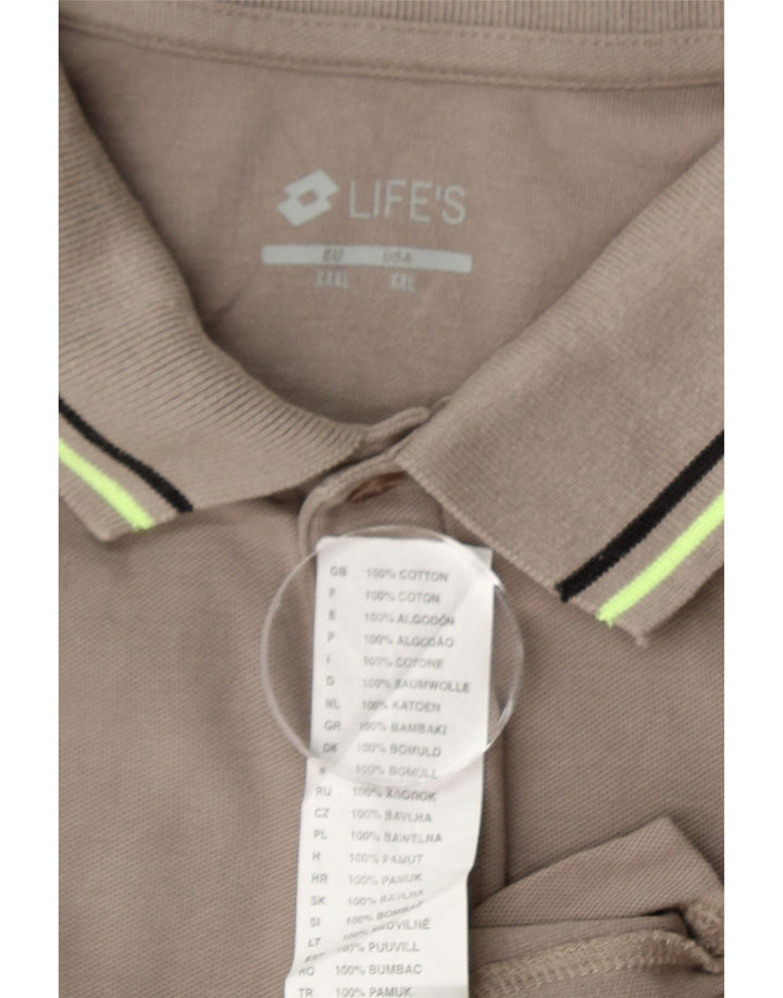 LOTTO Mens Polo Shirt 2XL Grey Cotton