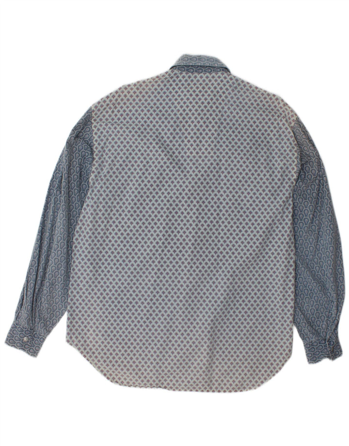 Cămașă Bărbați VINTAGE Bumbac Floral Albastru Mediu