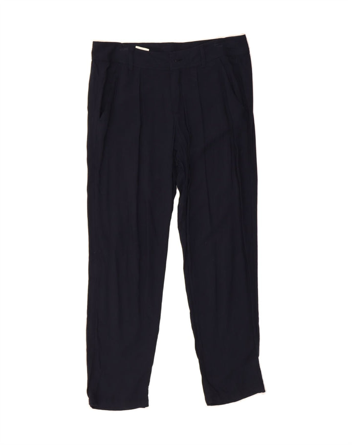 BENETTON Womens Pegged Cropped Trousers IT 42 Medium W30 L26 Navy Blue Vintage Benetton and Second-Hand Benetton from Messina Hembry 