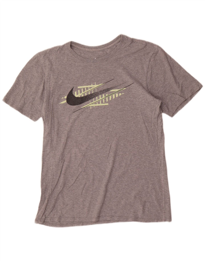 Tricou grafic Nike pentru bărbați Top din bumbac gri mediu