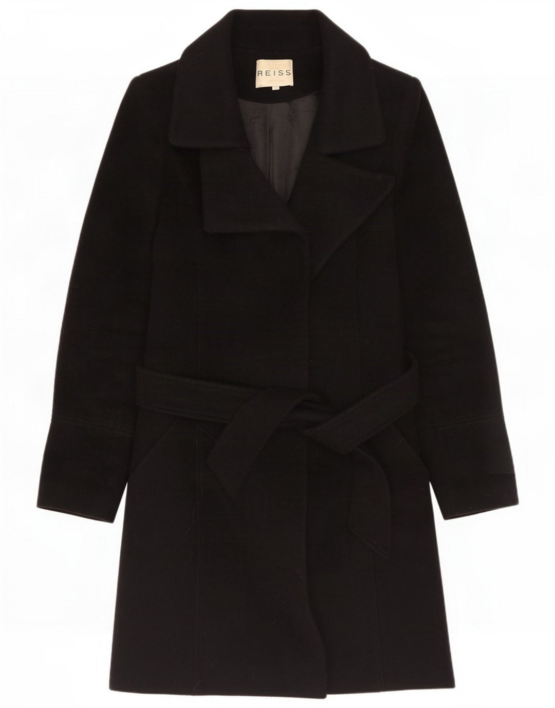 Reiss Womens Oversized Oversized Wool UK 10 Small Black Wool