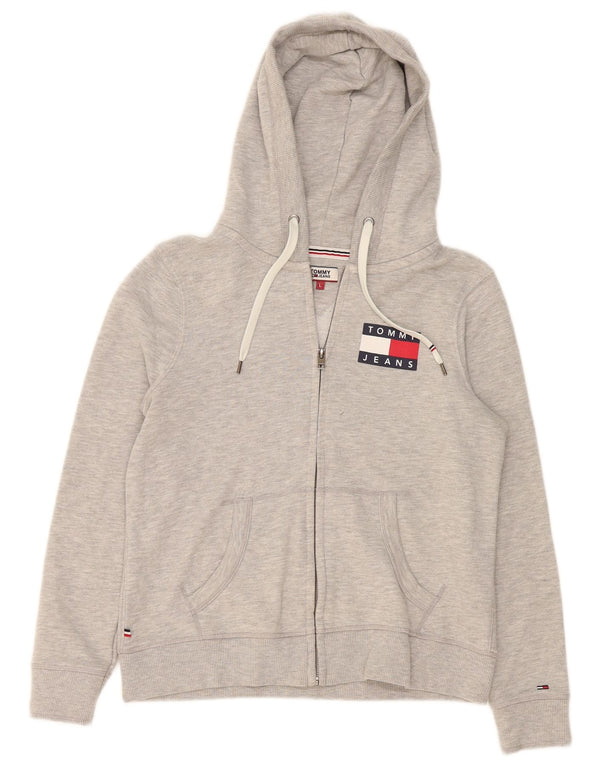 Pulover Tommy Hilfiger pentru femei, cu fermoar, UK 16, bumbac, gri mare