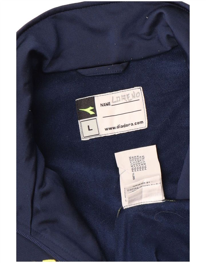 Jachetă de top pentru trening grafic Diadora pentru bărbați, mare, bleumarin, color block