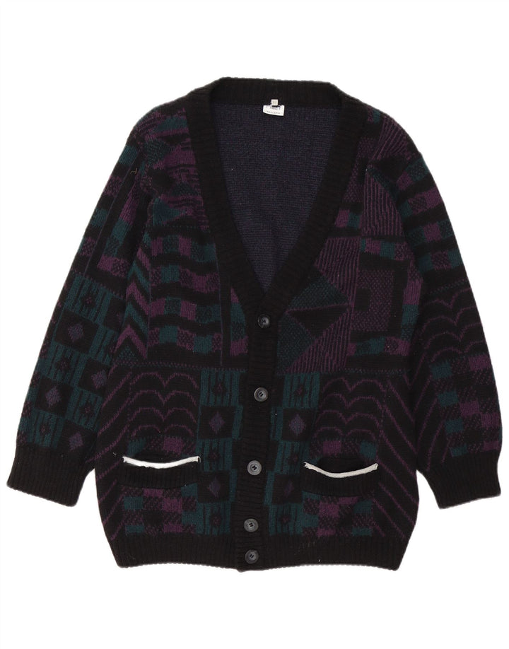 Pulover cardigan pentru femei PIMET MAGLIERA UK 18 XL Negru Geometric