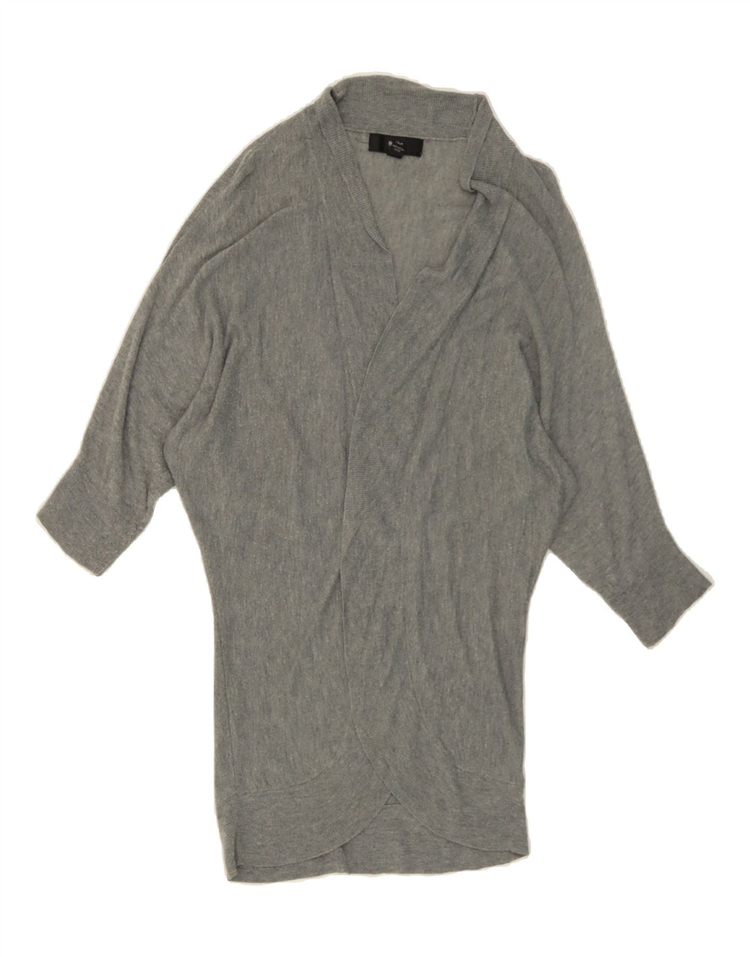 MOSSIMO Womens Longline Open Cardigan Sweater UK 10 Small Grey Nylon Vintage Mossimo and Second-Hand Mossimo from Messina Hembry 